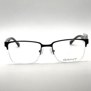 GANT GA3243 002 Eyeglass Frame Metal Semi Half Rimless Rectangle Black 53-18-140